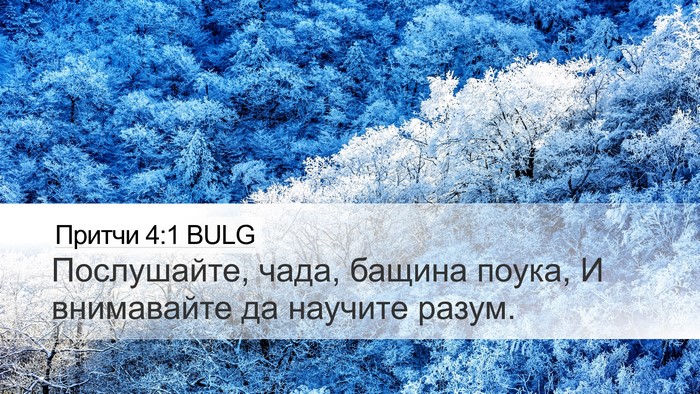 Притчи 4:1 BULG Bible Verse Image