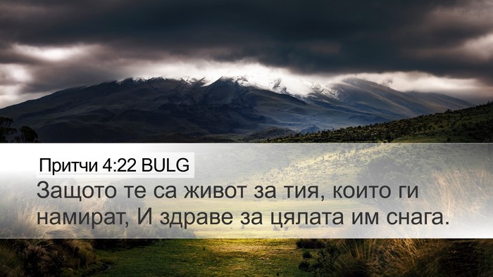 Притчи 4:22 BULG Bible Verse Image