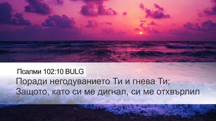 Псалми 102:10 BULG Desktop Wallpaper - Поради негодуванието Ти и - Desktop Bible Verse Wallpaper