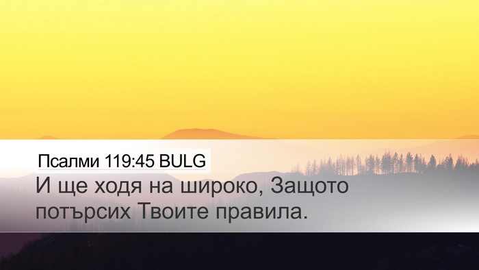 Псалми 119:45 BULG Desktop Wallpaper - И ще ходя на широко, Защото - Desktop Bible Verse Wallpaper