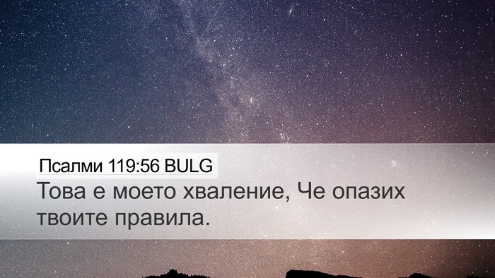 Псалми 119:56 BULG Desktop Wallpaper - Това е моето хваление, Че - Desktop Bible Verse Wallpaper