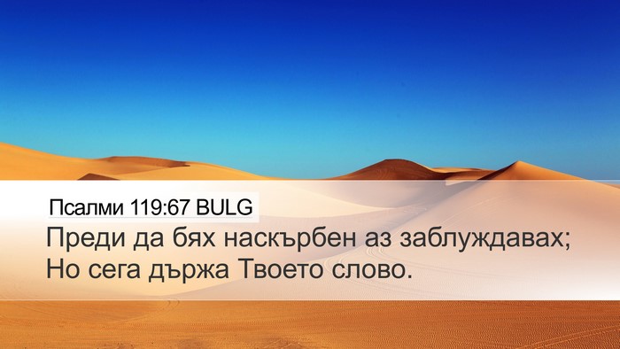 Псалми 119:67 BULG Desktop Wallpaper - Преди да бях наскърбен аз - Desktop Bible Verse Wallpaper