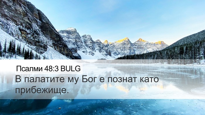 Псалми 48:3 BULG Desktop Wallpaper - В палатите му Бог е познат - Desktop Bible Verse Wallpaper