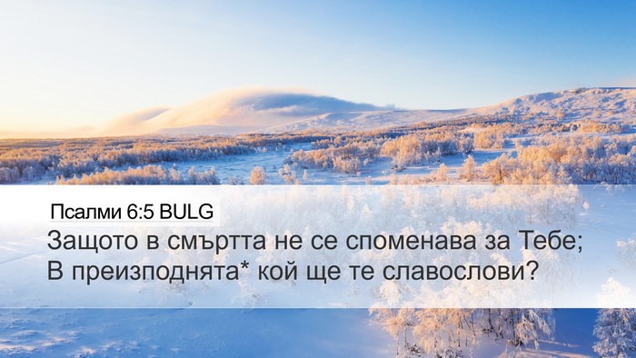 Псалми 6:5 BULG Desktop Wallpaper - Защото в смъртта не се - Desktop Bible Verse Wallpaper
