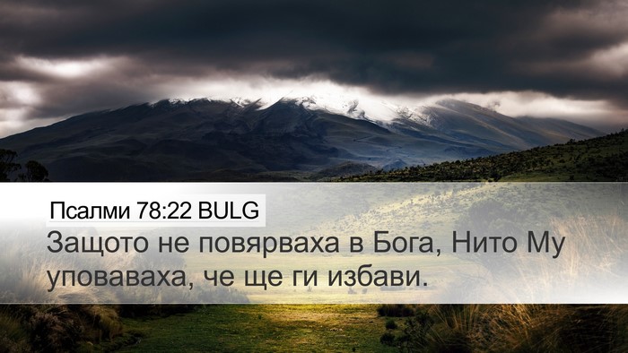 Псалми 78:22 BULG Desktop Wallpaper - Защото не повярваха в Бога, - Desktop Bible Verse Wallpaper