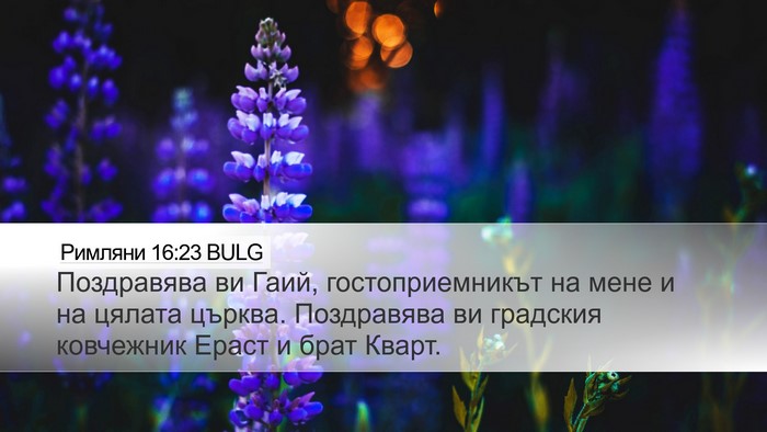 Римляни 16:23 BULG Bible Verse Image