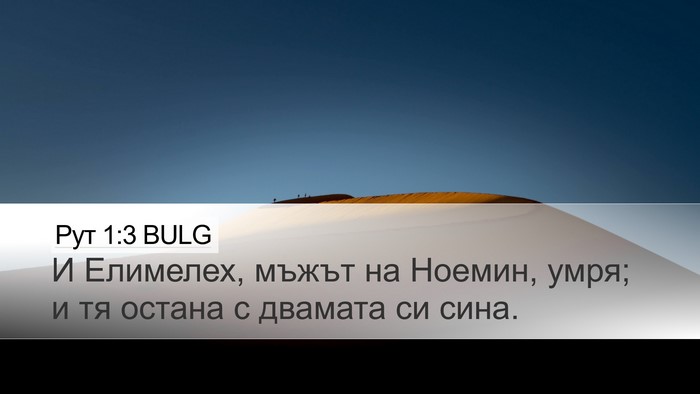 Рут 1:3 BULG Desktop Wallpaper - И Елимелех, мъжът на - Desktop Bible Verse Wallpaper