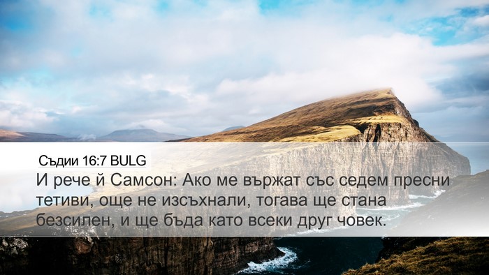 Съдии 16:7 BULG Desktop Wallpaper - И рече й Самсон: Ако ме - Desktop Bible Verse Wallpaper