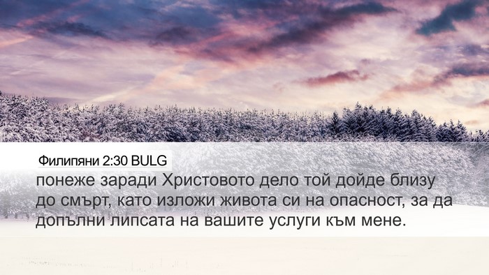 Филипяни 2:30 BULG Bible Verse Image