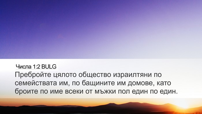 Числа 1:2 BULG Bible Verse Image
