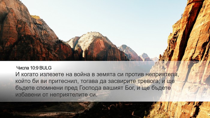 Числа 10:9 BULG Bible Verse Image
