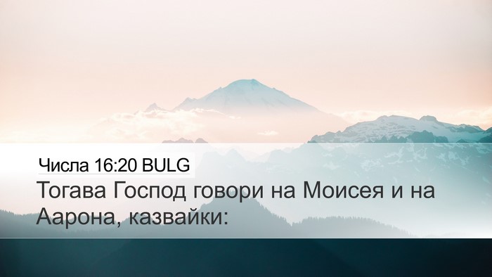 Числа 16:20 BULG Desktop Wallpaper - Тогава Господ говори на - Desktop Bible Verse Wallpaper