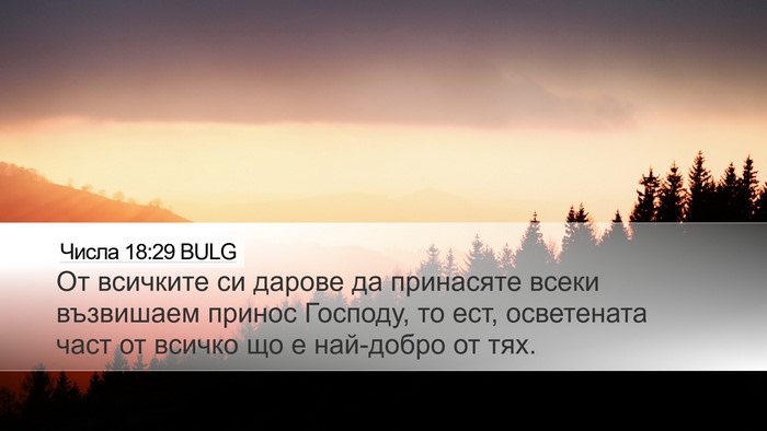 Числа 18:29 BULG Desktop Wallpaper - От всичките си дарове да - Desktop Bible Verse Wallpaper