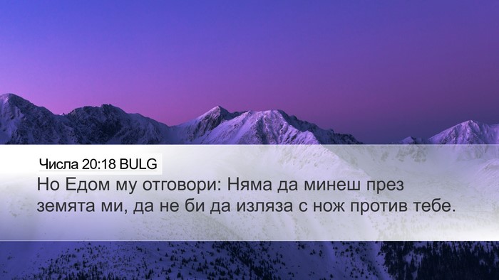 Числа 20:18 BULG Bible Verse Image