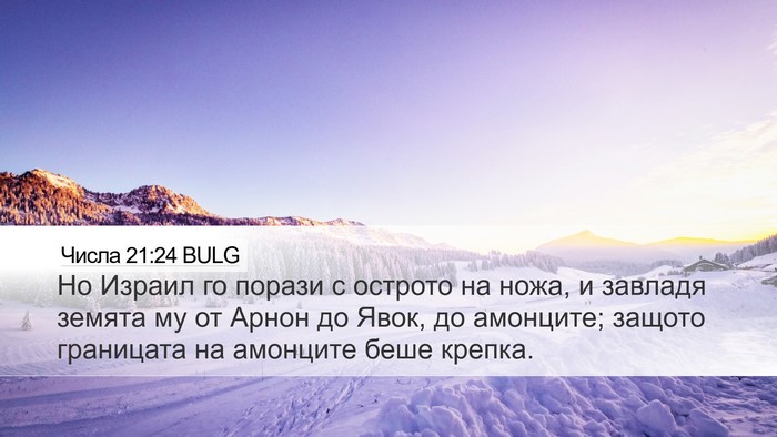 Числа 21:24 BULG Bible Verse Image