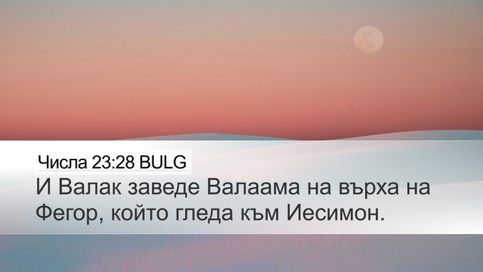 Числа 23:28 BULG Desktop Wallpaper - И Валак заведе Валаама на - Desktop Bible Verse Wallpaper