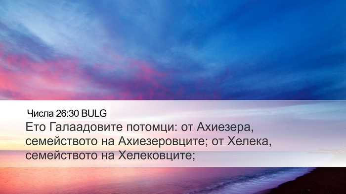 Числа 26:30 BULG Bible Verse Image