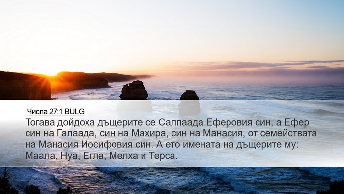 Числа 27:1 BULG Bible Verse Image