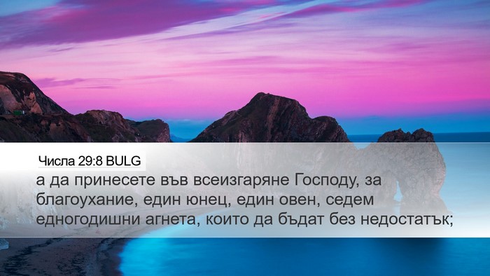 Числа 29:8 BULG Bible Verse Image