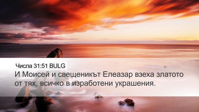 Числа 31:51 BULG Desktop Wallpaper - И Моисей и свещеникът - Desktop Bible Verse Wallpaper