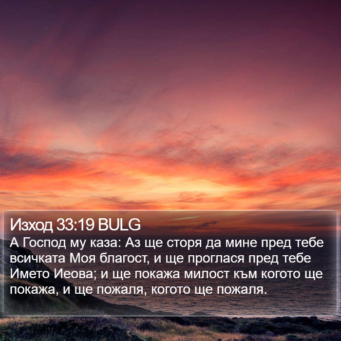 Изход 33:19 BULG - А Господ му каза: Аз ще
