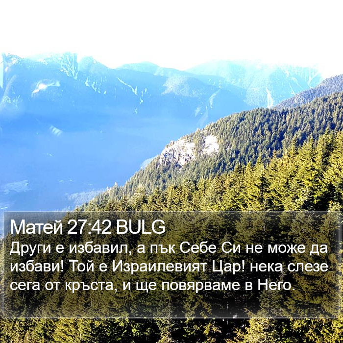 Матей 27:42 BULG - Други е избавил, а пък Себе