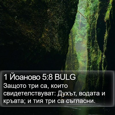 1 Йоаново 5:8 BULG Bible Verse Image