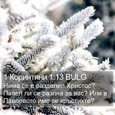 1 Коринтяни 1:13 BULG Bible Verse Image