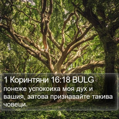 1 Коринтяни 16:18 BULG Bible Verse Image