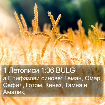 1 Летописи 1:36 BULG Bible Verse Image