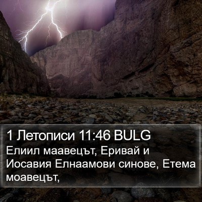 1 Летописи 11:46 BULG Bible Verse Image