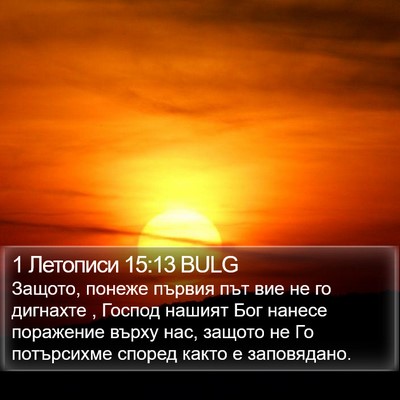 1 Летописи 15:13 BULG Bible Verse Image