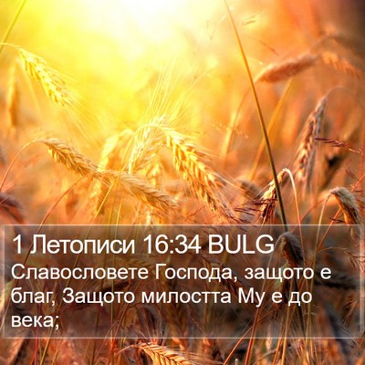 1 Летописи 16:34 BULG Bible Verse Image