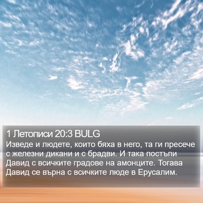 1 Летописи 20:3 BULG Bible Verse Image