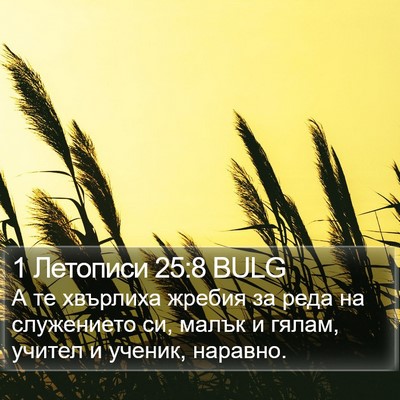 1 Летописи 25:8 BULG Bible Verse Image