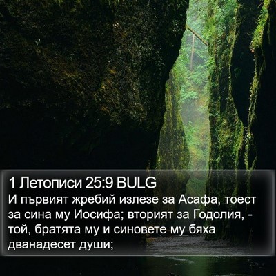 1 Летописи 25:9 BULG Bible Verse Image