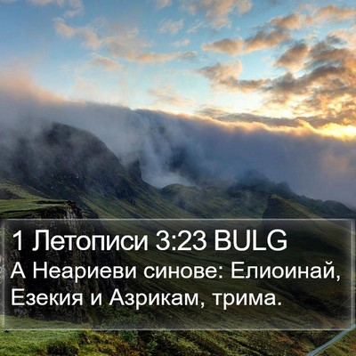 1 Летописи 3:23 BULG Bible Verse Image
