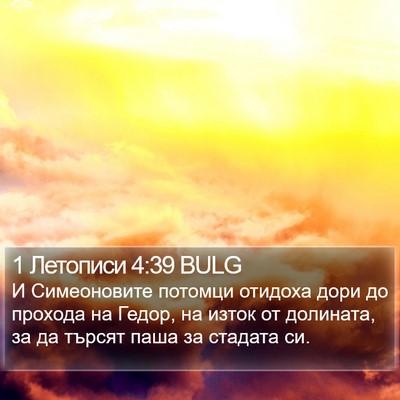 1 Летописи 4:39 BULG Bible Verse Image