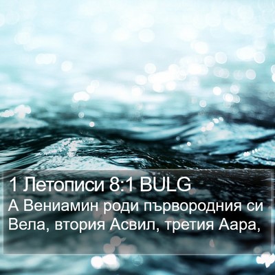 1 Летописи 8:1 BULG Bible Verse Image