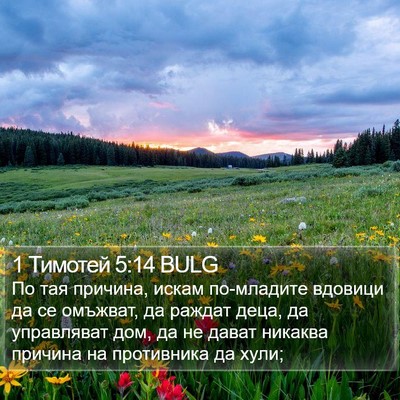 1 Тимотей 5:14 BULG Bible Verse Image