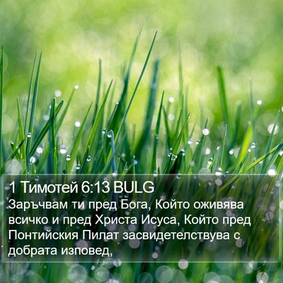 1 Тимотей 6:13 BULG Bible Verse Image