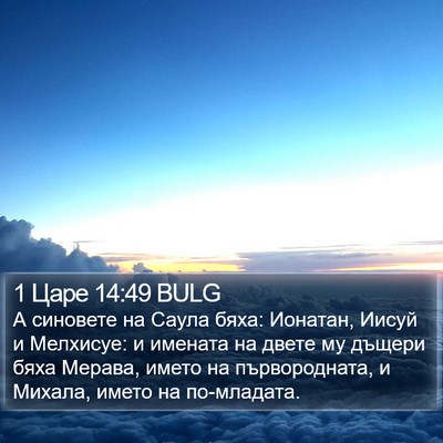 1 Царе 14:49 BULG Bible Verse Image