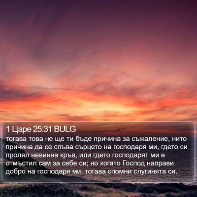 1 Царе 25:31 BULG Bible Verse Image