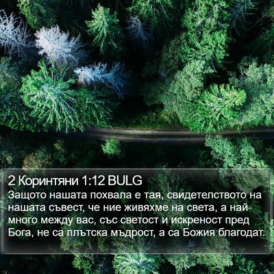 2 Коринтяни 1:12 BULG Bible Verse Image