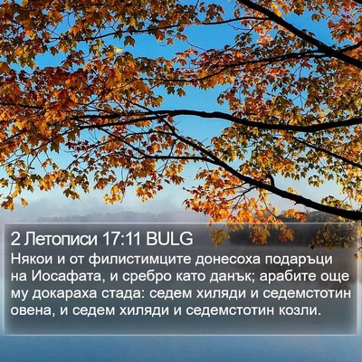 2 Летописи 17:11 BULG Bible Verse Image