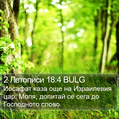 2 Летописи 18:4 BULG Bible Verse Image