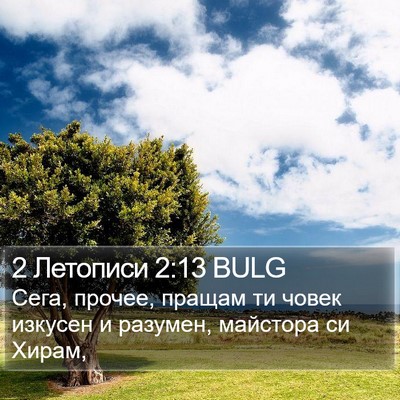 2 Летописи 2:13 BULG Bible Verse Image