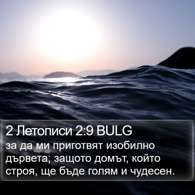 2 Летописи 2:9 BULG Bible Verse Image