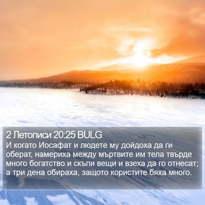 2 Летописи 20:25 BULG Bible Verse Image