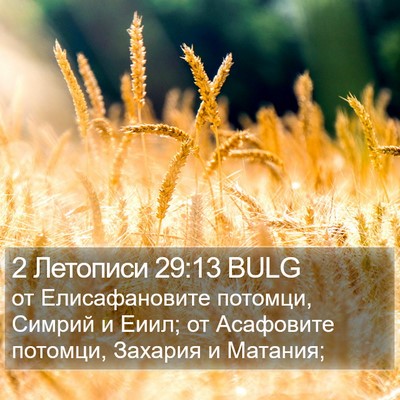 2 Летописи 29:13 BULG Bible Verse Image